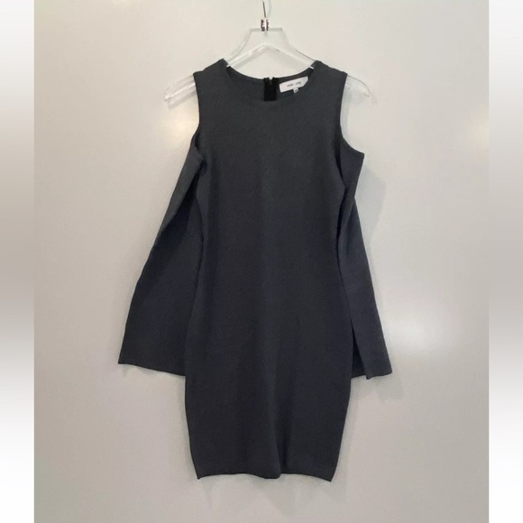 John & Jenn Gray Stretch Knit Cold‎ Shoulder Bondycon Dress Womens Medium (1168) - Picture 2 of 5